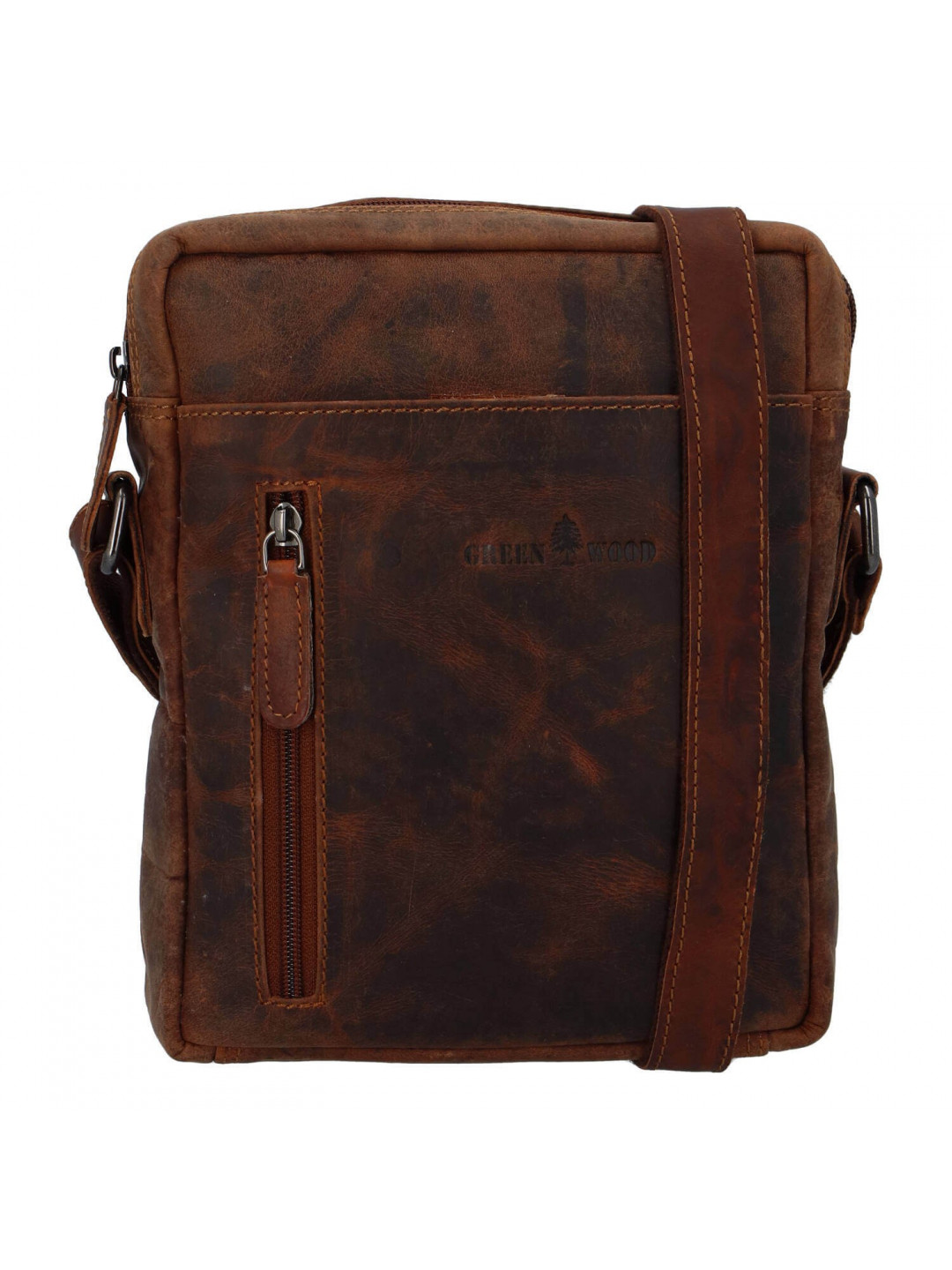 Pánská kožená taška přes rameno Greenwood Vašek – hnědá